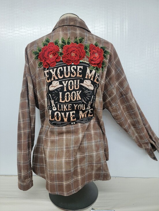 Upcycled Tops - **SOLD****Ella Langley Cowgirl Flannel Shirt Upcycled